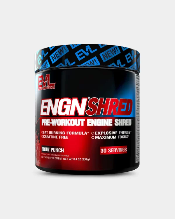 Evlution Nutrition ENGN Shred Pre Workout Combines The Energy and Focus of ENGN With The Thermogenic, Fat Burning Ingredients For An Intense Weight Loss Pre-Workout.